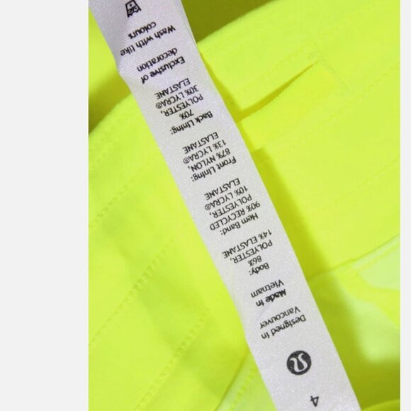 Lululemon High-Rise Skirt w/ built-in Shorts Neon Yellow size 4 NWOT - Picture 13 of 15